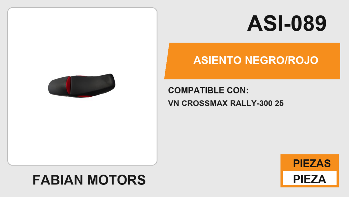 ASIENTO NEGRO/ROJO