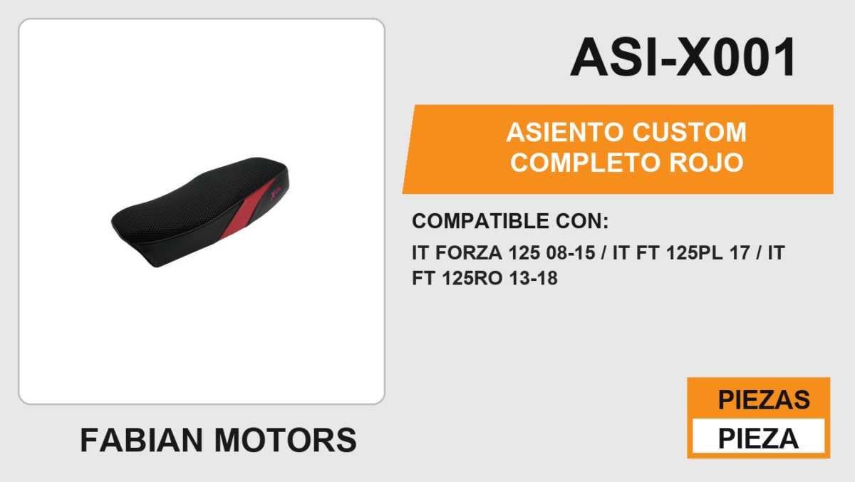 ASIENTO CUSTOM COMPLETO ROJO
