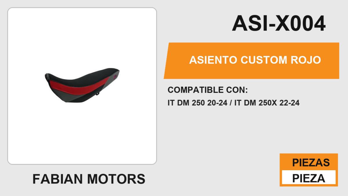 ASIENTO CUSTOM ROJO