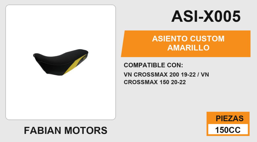 ASIENTO CUSTOM AMARILLO