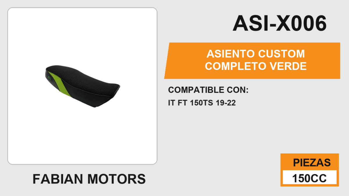 ASIENTO CUSTOM COMPLETO VERDE