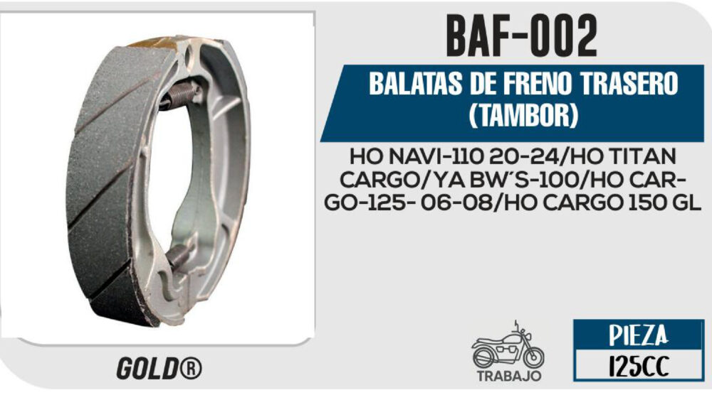 BALATAS DE FRENO TRASERO TAMBOR