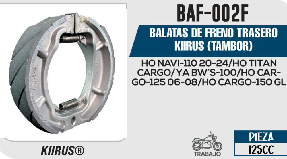 BALATAS DE FRENO TRASERO TAMBOR