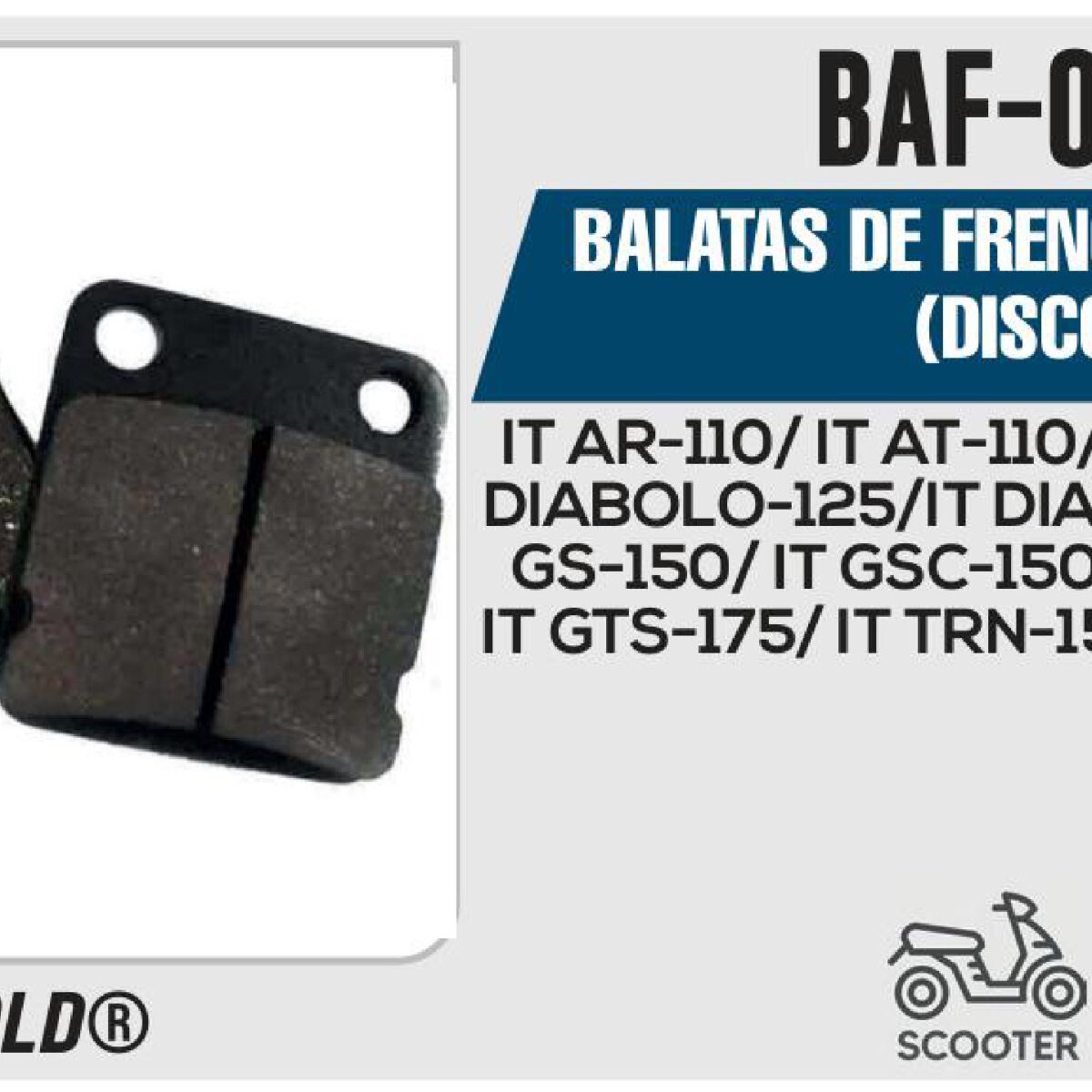 BALATAS DE FRENO DELANTERO DISCO