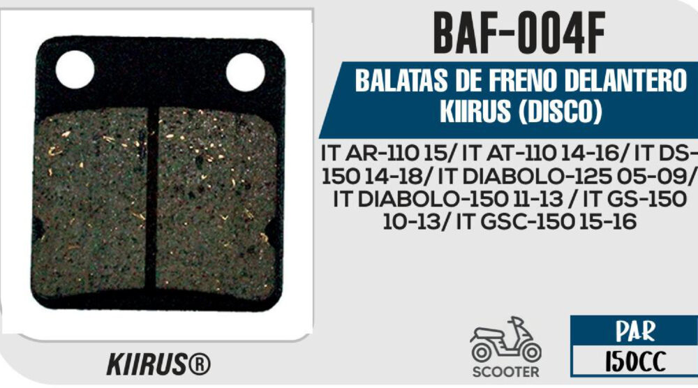 BALATAS DE FRENO DELANTERO (DISCO)