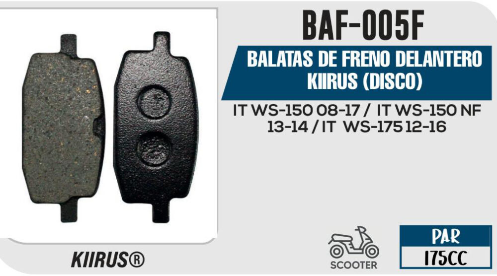 BALATAS DE FRENO DELANTERO (DISCO)