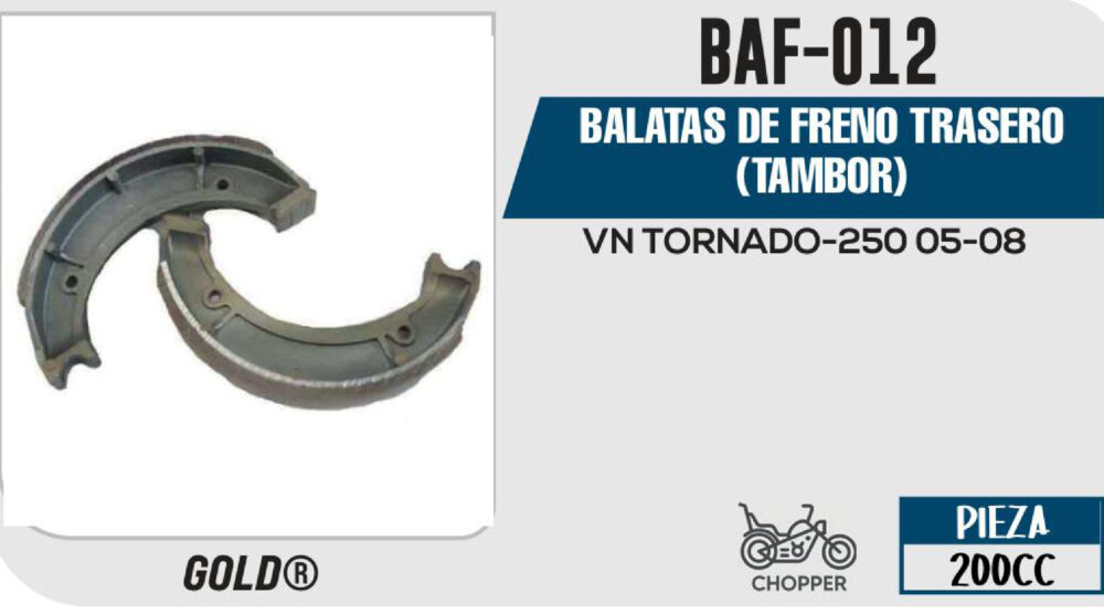 BALATAS DE FRENO TRASERO TAMBOR