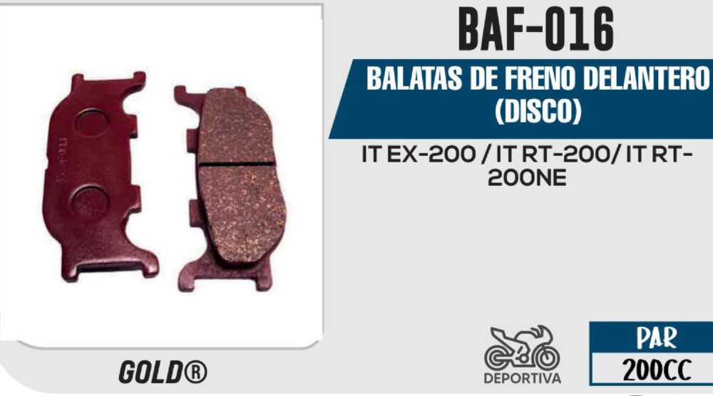 BALATAS DE FRENO DELANTERO DISCO