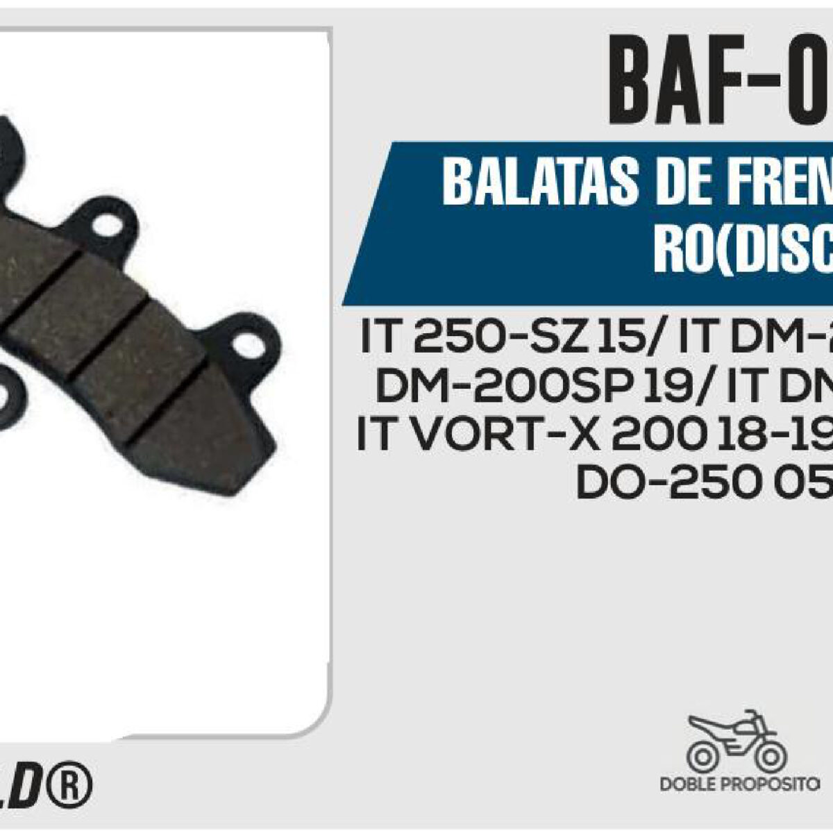 BALATAS DE FRENO DELANTERO DISCO