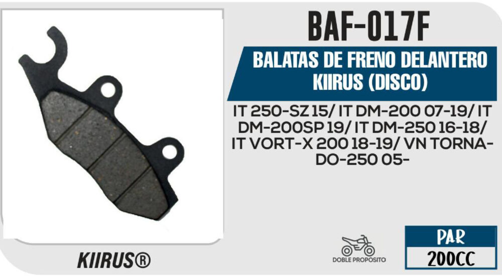 BALATAS DE FRENO DELANTERO (DISCO)