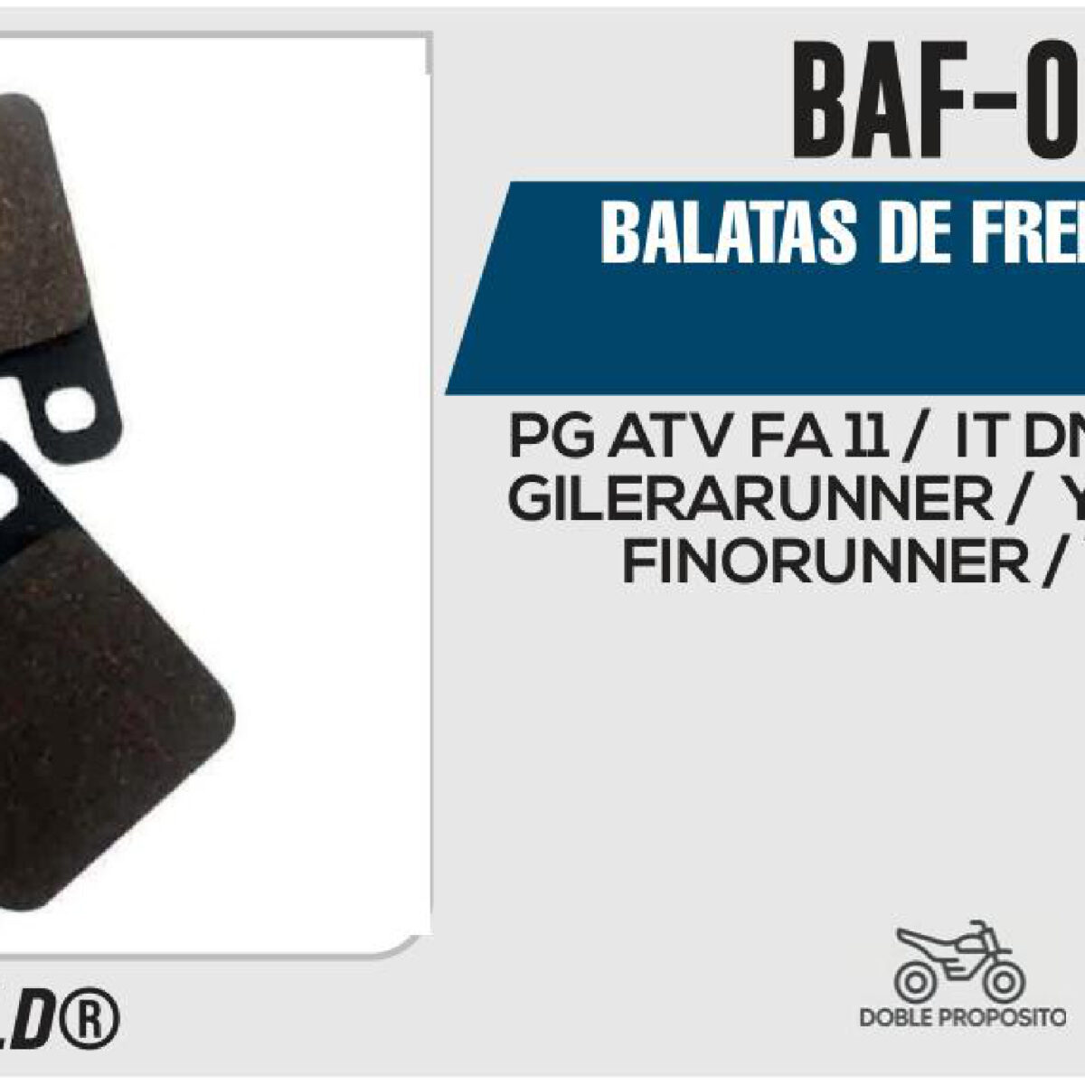 BALATAS DE FRENO TRASERO DISCO