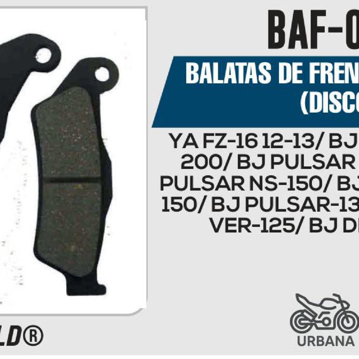 BALATAS DE FRENO DELANTERO DISCO