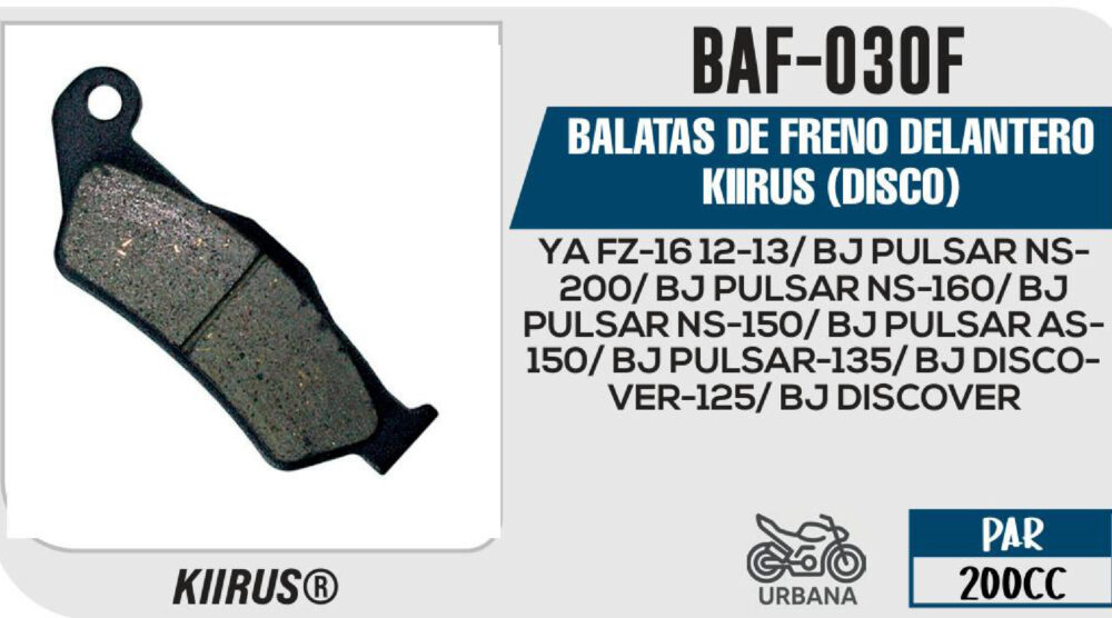 BALATAS DE FRENO DELANTERO (DISCO)