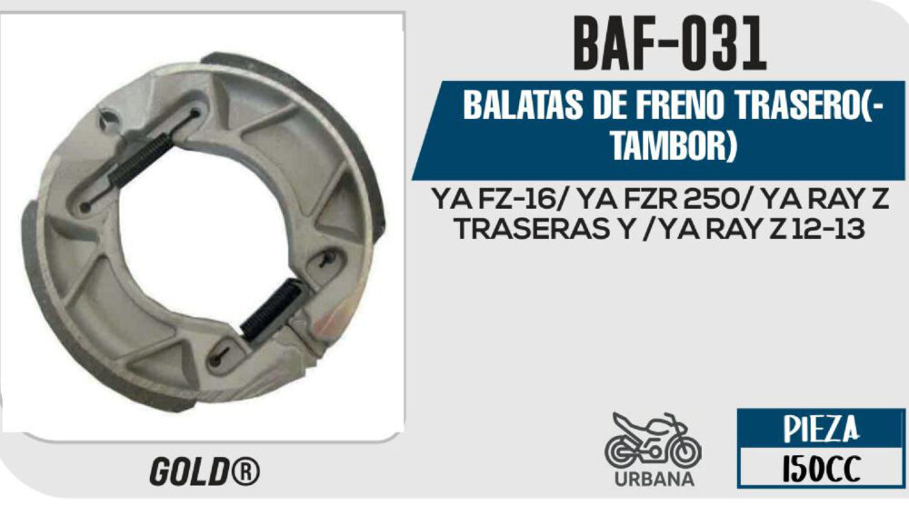 BALATAS DE FRENO TRASERO TAMBOR