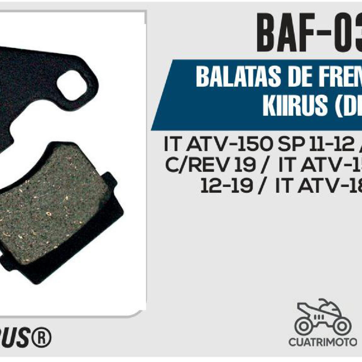 BALATAS DE FRENO TRASERO (DISCO)