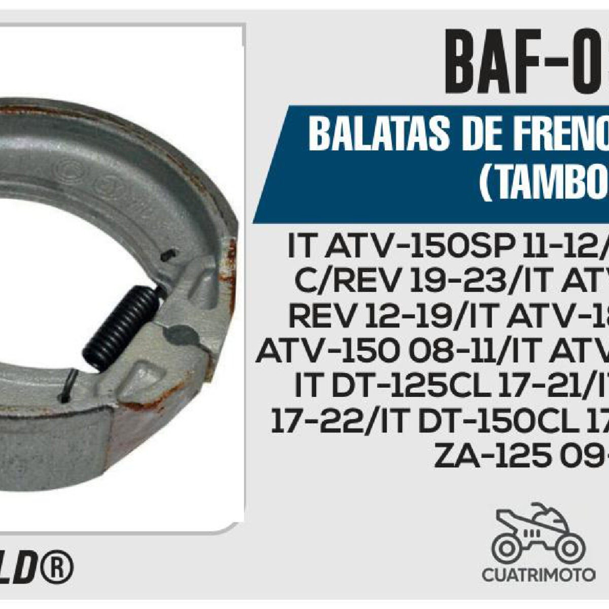 BALATAS DE FRENO DELANTERO TAMBOR