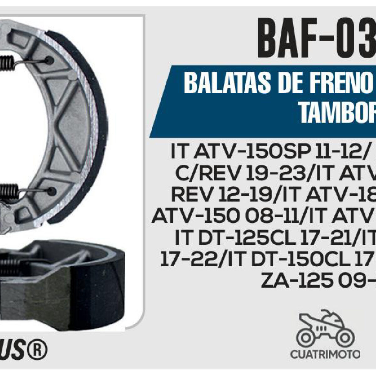BALATAS DE FRENO DELANTERO TAMBOR