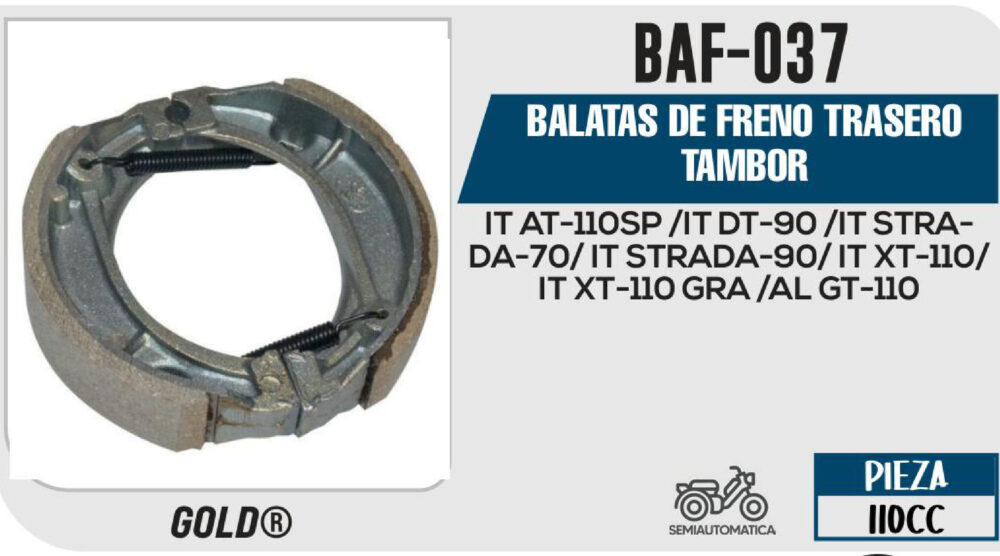 BALATAS DE FRENO TRASERO TAMBOR