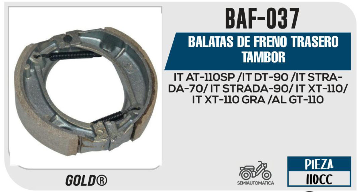 BALATAS DE FRENO TRASERO TAMBOR
