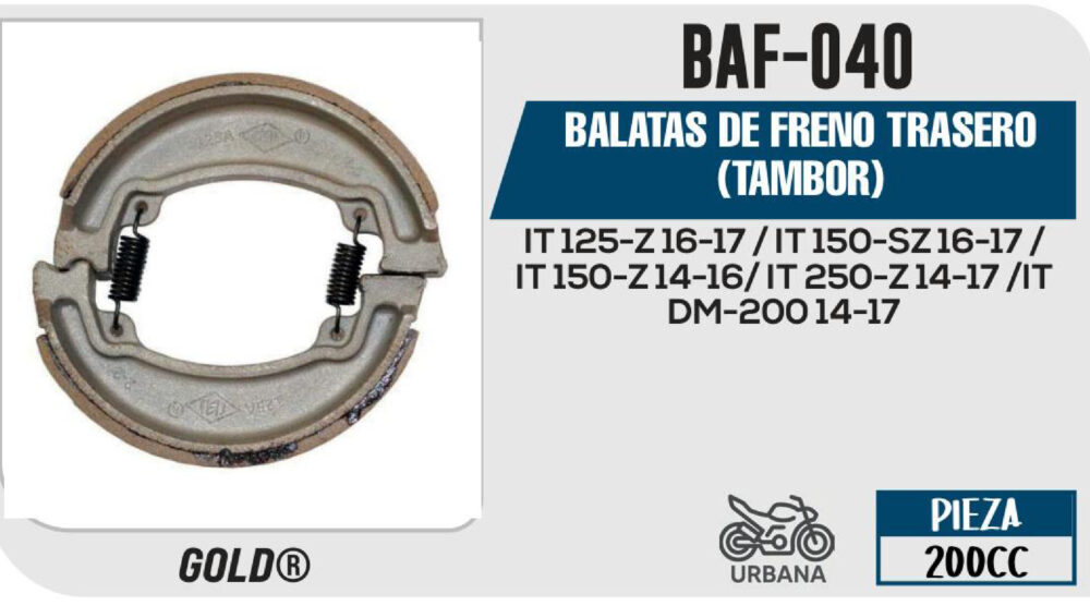 BALATAS DE FRENO TRASERO TAMBOR