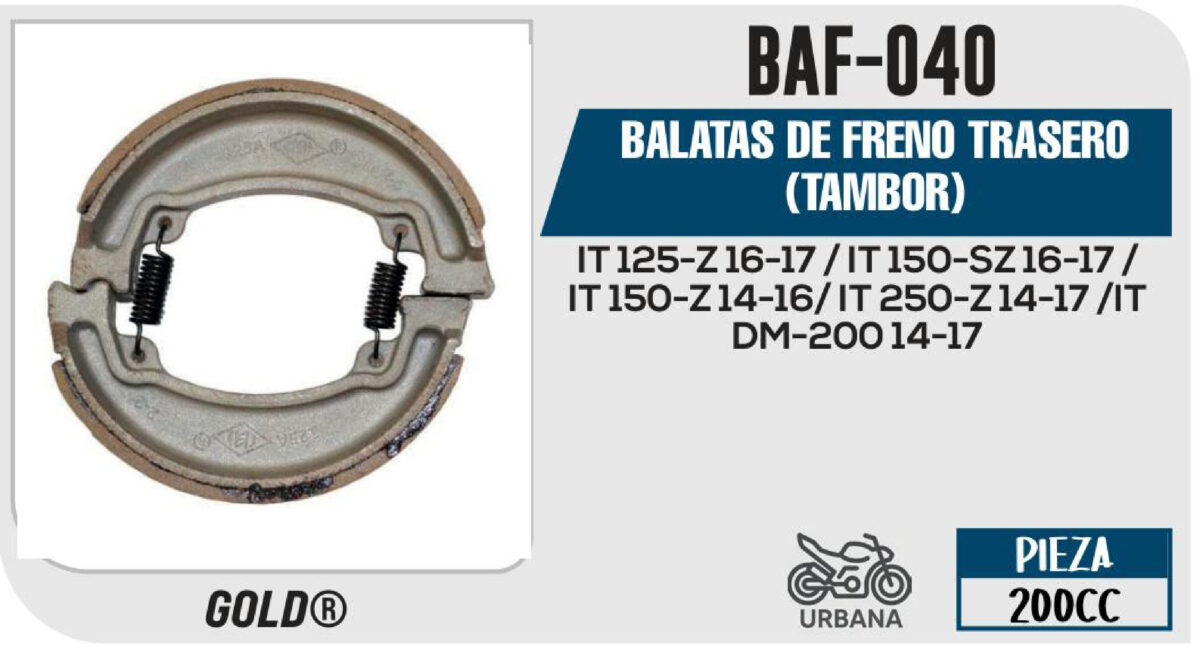 BALATAS DE FRENO TRASERO TAMBOR