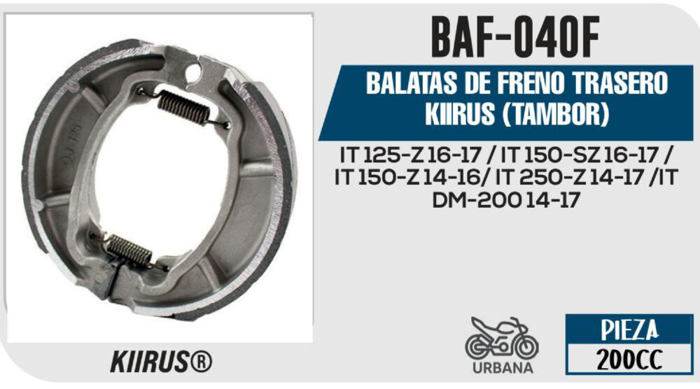 BALATAS DE FRENO TRASERO TAMBOR