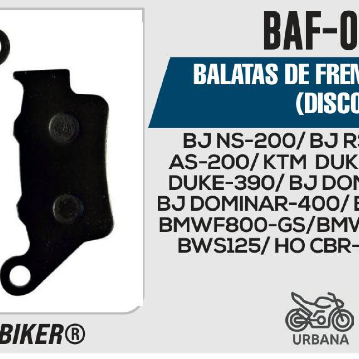 BALATAS DE FRENO TRASERO DISCO