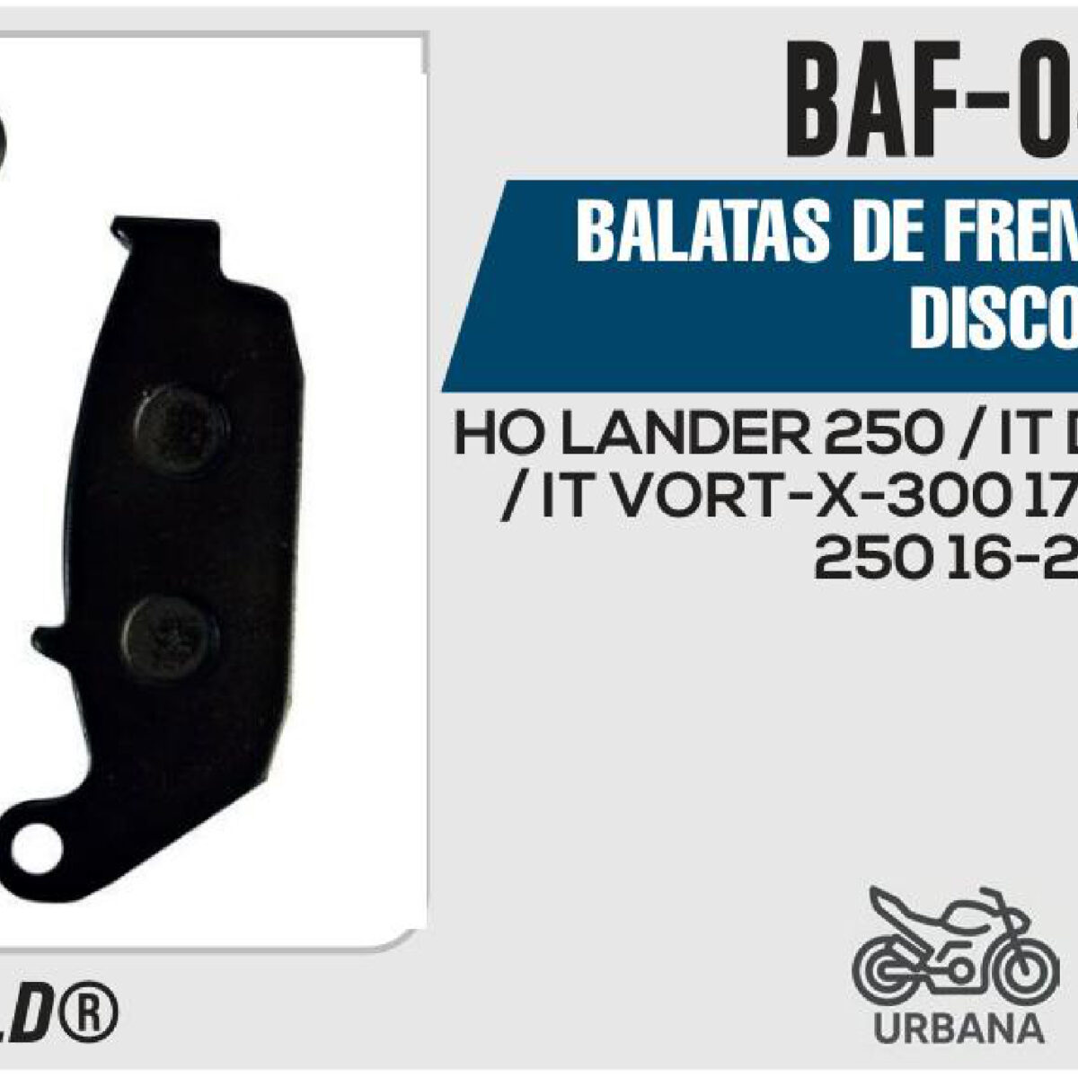 BALATAS DE FRENO TRASERO DISCO