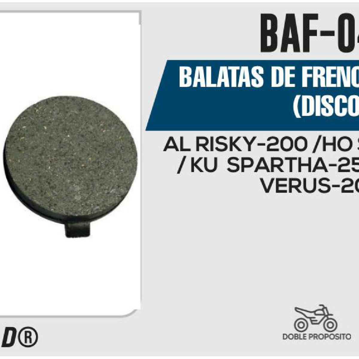 BALATAS DE FRENO DELANTERO DISCO