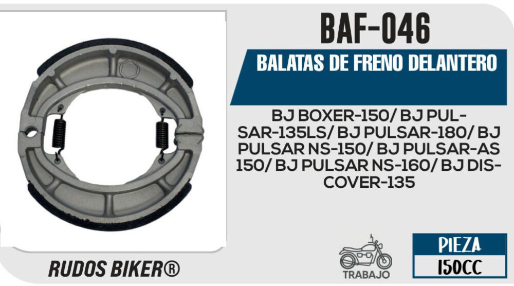 BALATAS DE FRENO DELANTERO TAMBOR