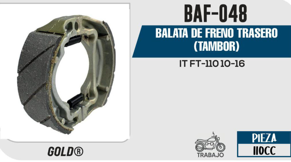 BALATA DE FRENO TRASERO TAMBOR