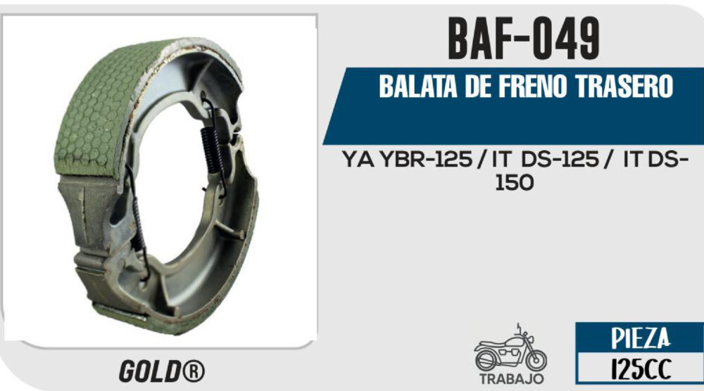 BALATA DE FRENO TRASERO TAMBOR