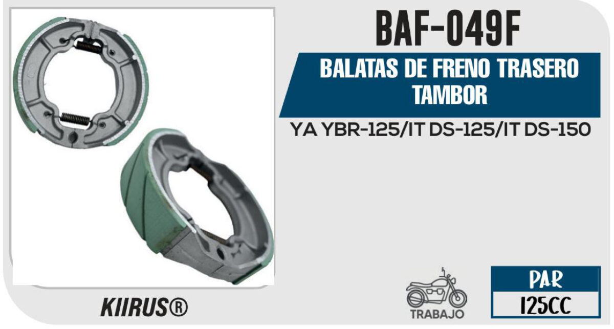 BALATAS DE FRENO TRASERO TAMBOR