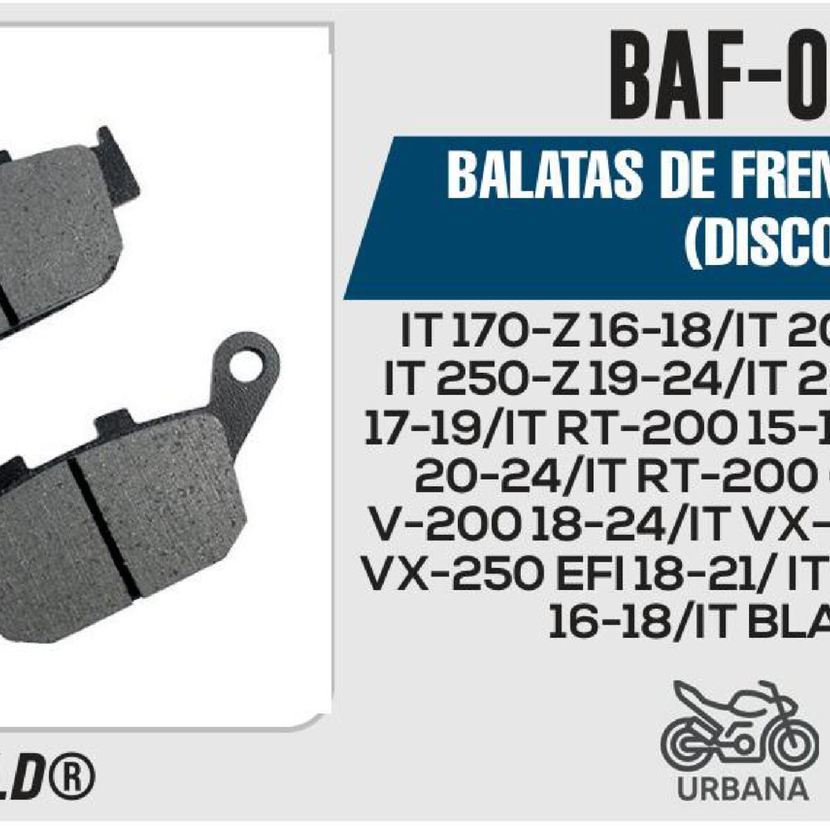BALATAS DE FRENO TRASERO DISCO