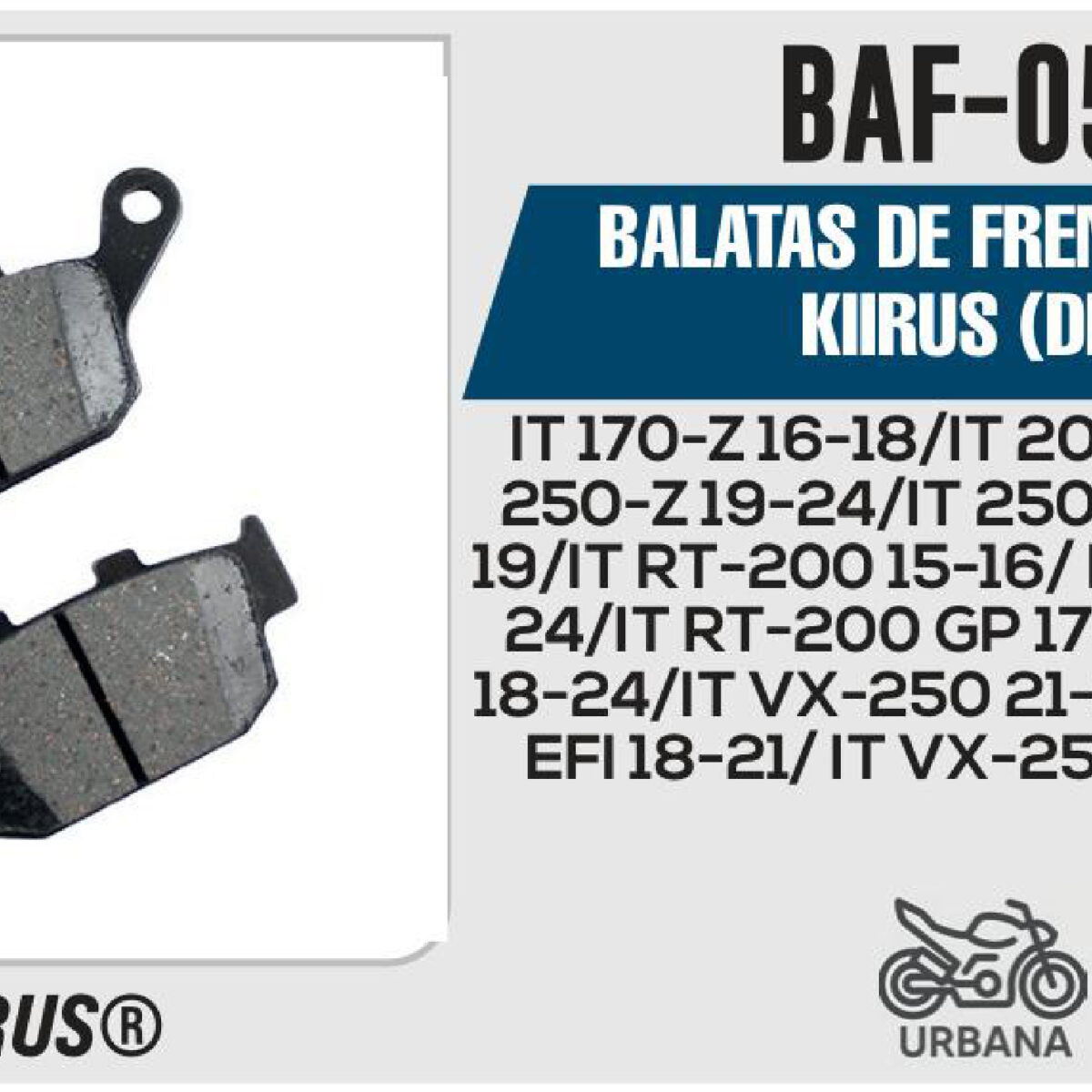 BALATAS DE FRENO TRASERO KIIRUS (DISCO)