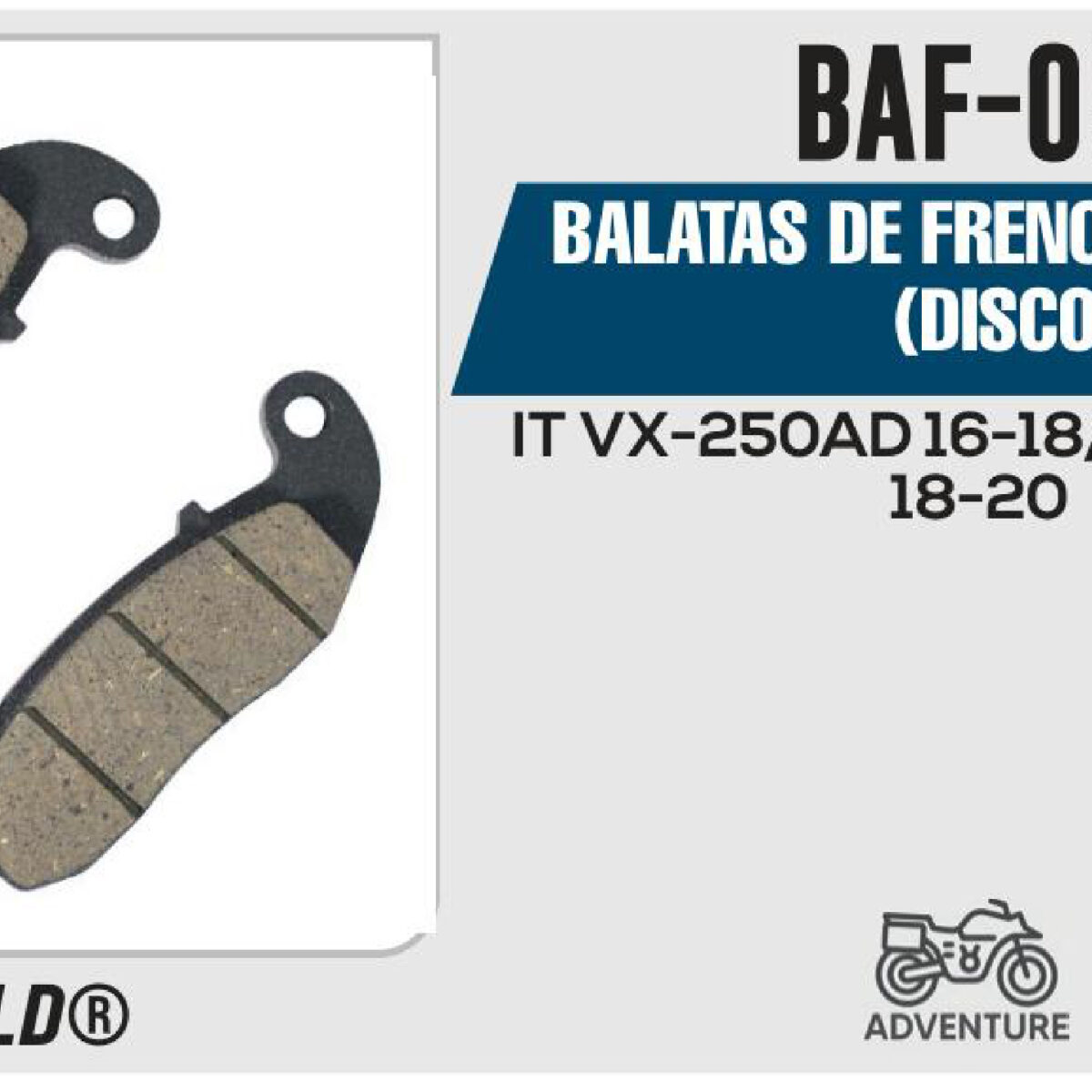 BALATAS DE FRENO DELANTERO (DISCO)