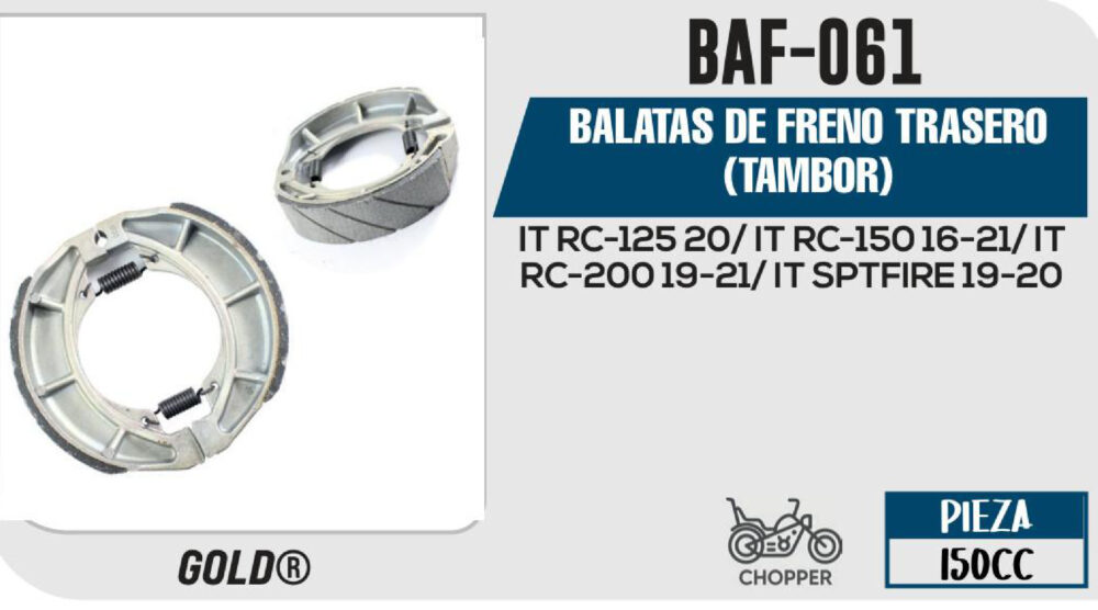 BALATAS DE FRENO TRASERO (TAMBOR)