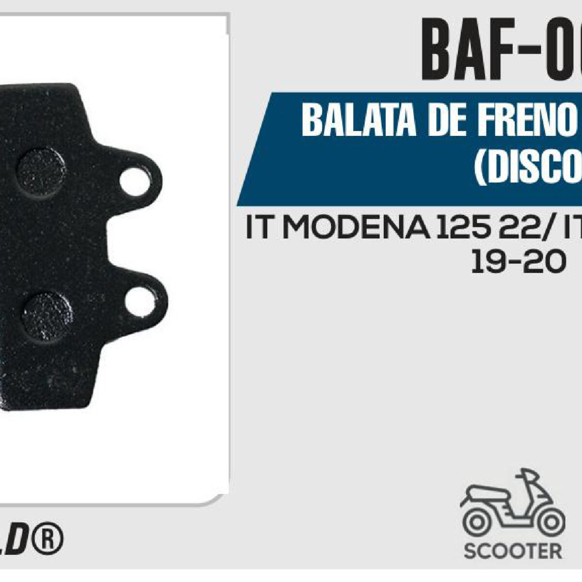 BALATA DE FRENO DELANTERO (DISCO)