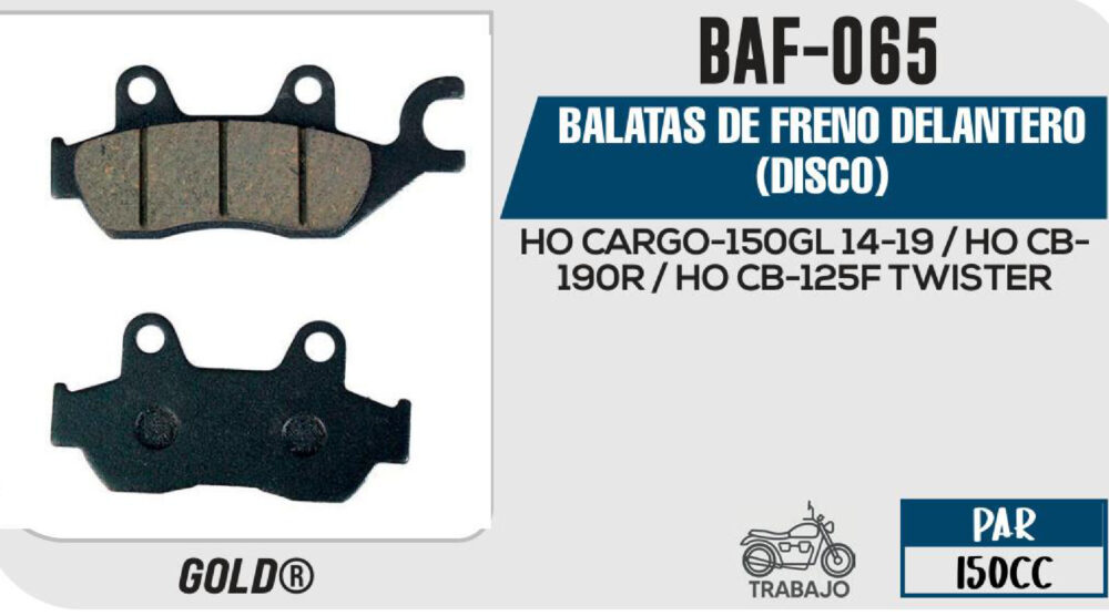 BALATAS DE FRENO DELANTERO (DISCO)