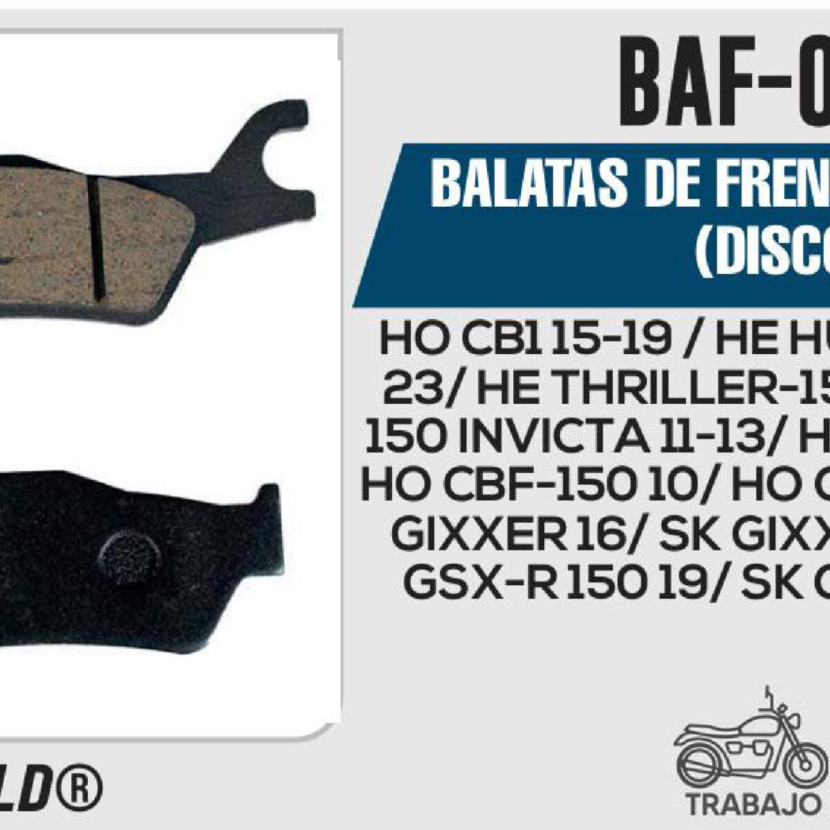 BALATAS DE FRENO DELANTERO (DISCO)