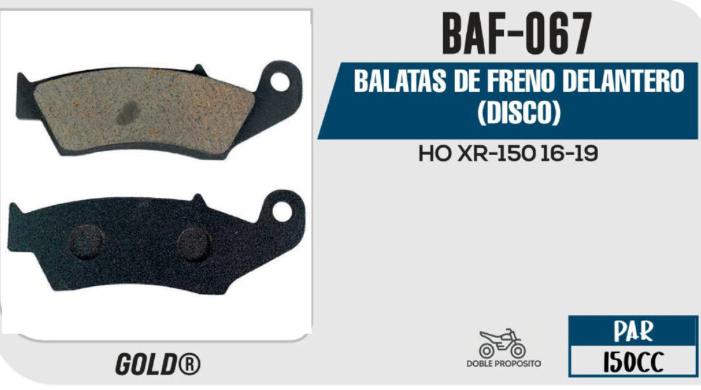 BALATAS DE FRENO DELANTERO (DISCO)