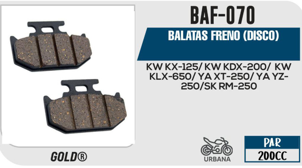 BALATAS FRENO (DISCO) (ALESSIA GOLD )