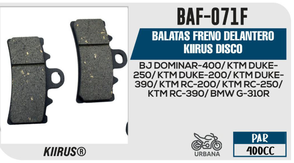 BALATAS FRENO DELANTERO DISCO