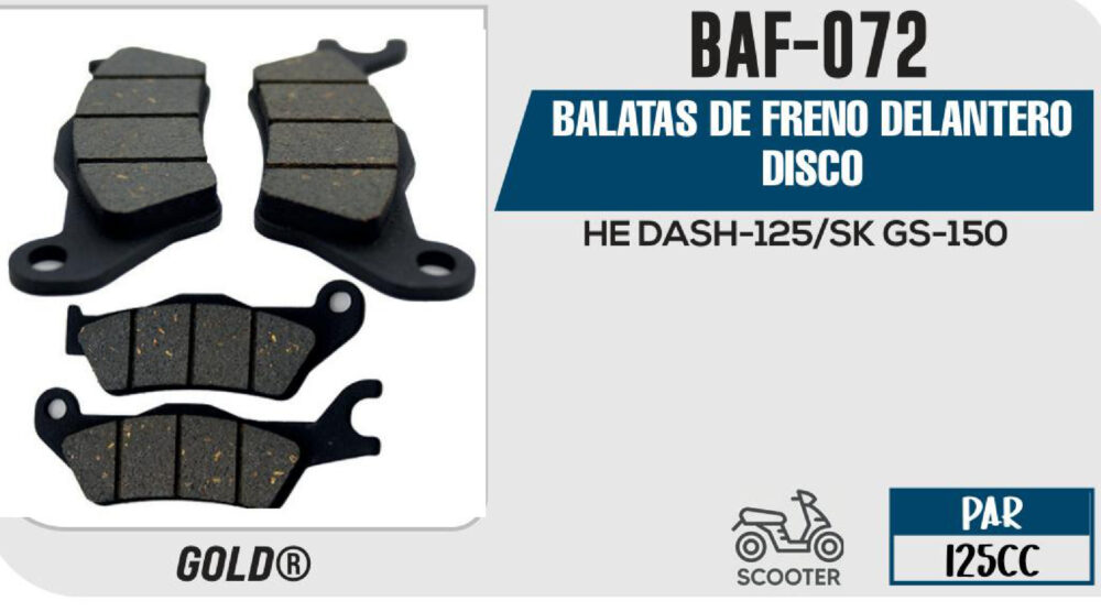 BALATAS DE FRENO DELANTERO DISCO