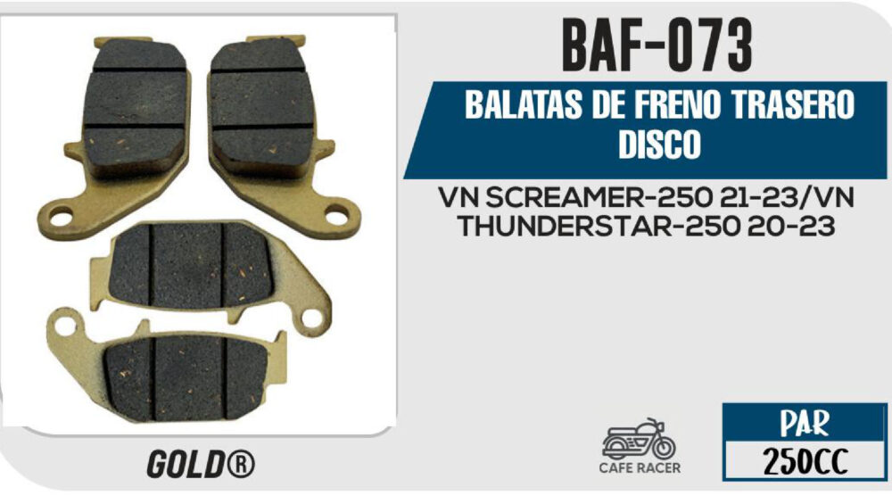 BALATAS DE FRENO TRASERO DISCO