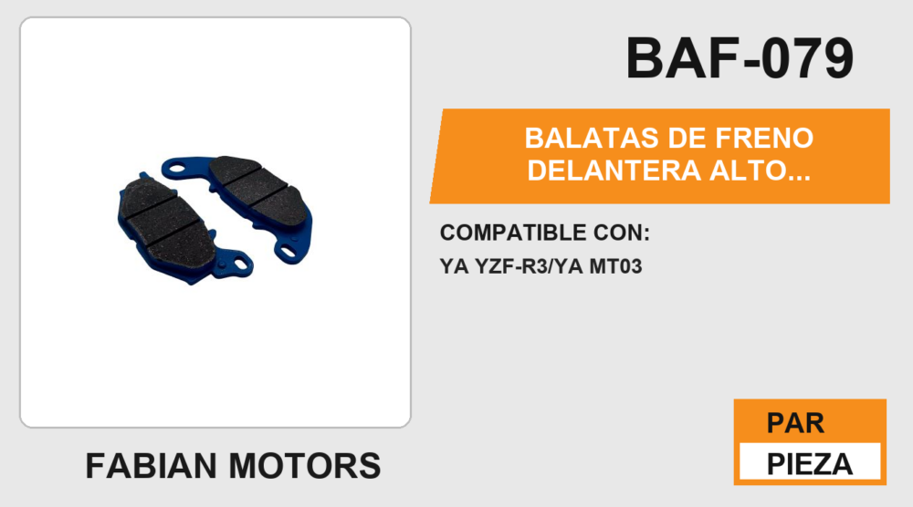 BALATAS DE FRENO DELANTERA ALTO DESEMPEÑO Y DURABILIDAD COMPUESTO DE CERAMICA