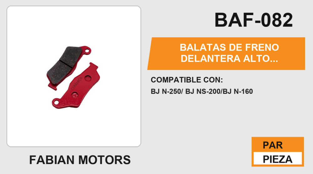 BALATAS DE FRENO DELANTERA ALTO DESEMPEÑO Y DURABILIDAD COMPUESTO DE CERAMICA