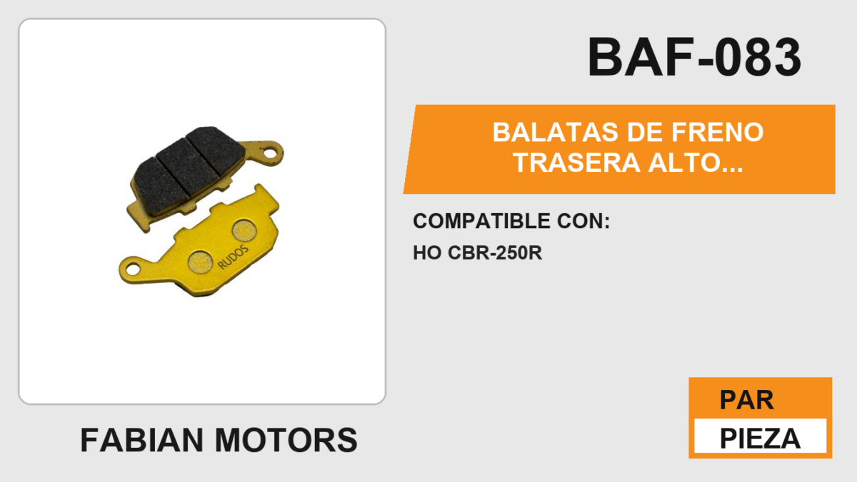 BALATAS DE FRENO TRASERA ALTO DESEMPEÑO Y DURABILIDAD COMPUESTO DE CERAMICA