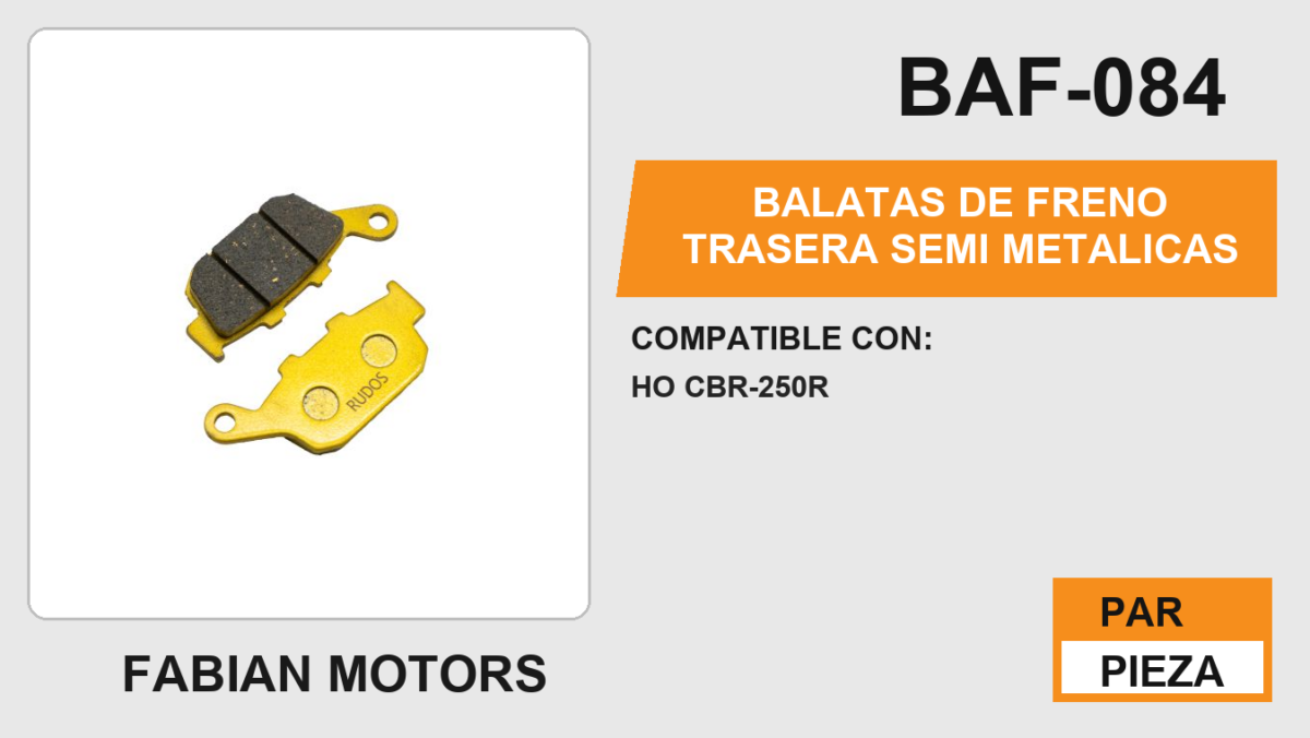 BALATAS DE FRENO TRASERA SEMI METALICAS