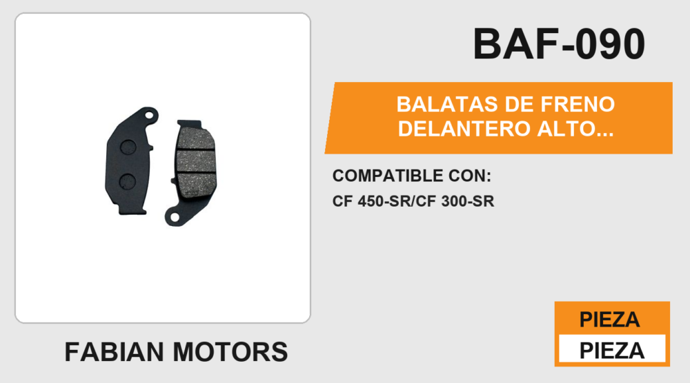 BALATAS DE FRENO DELANTERO ALTO DESEMPEÑO Y DURABILIDAD COMPUESTA DE CERAMICA
